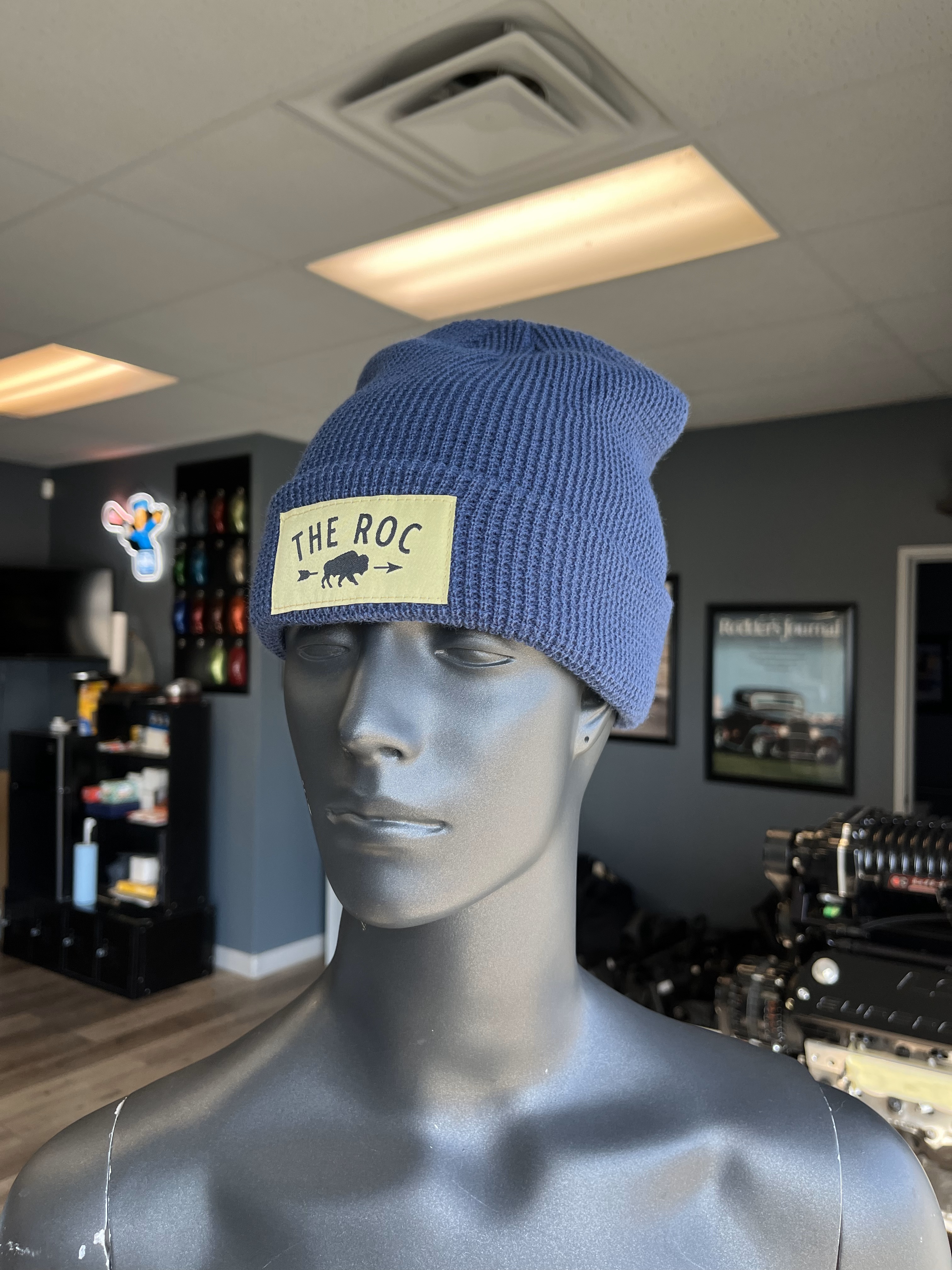 Port Authority Buffalo Design Navy Beanie